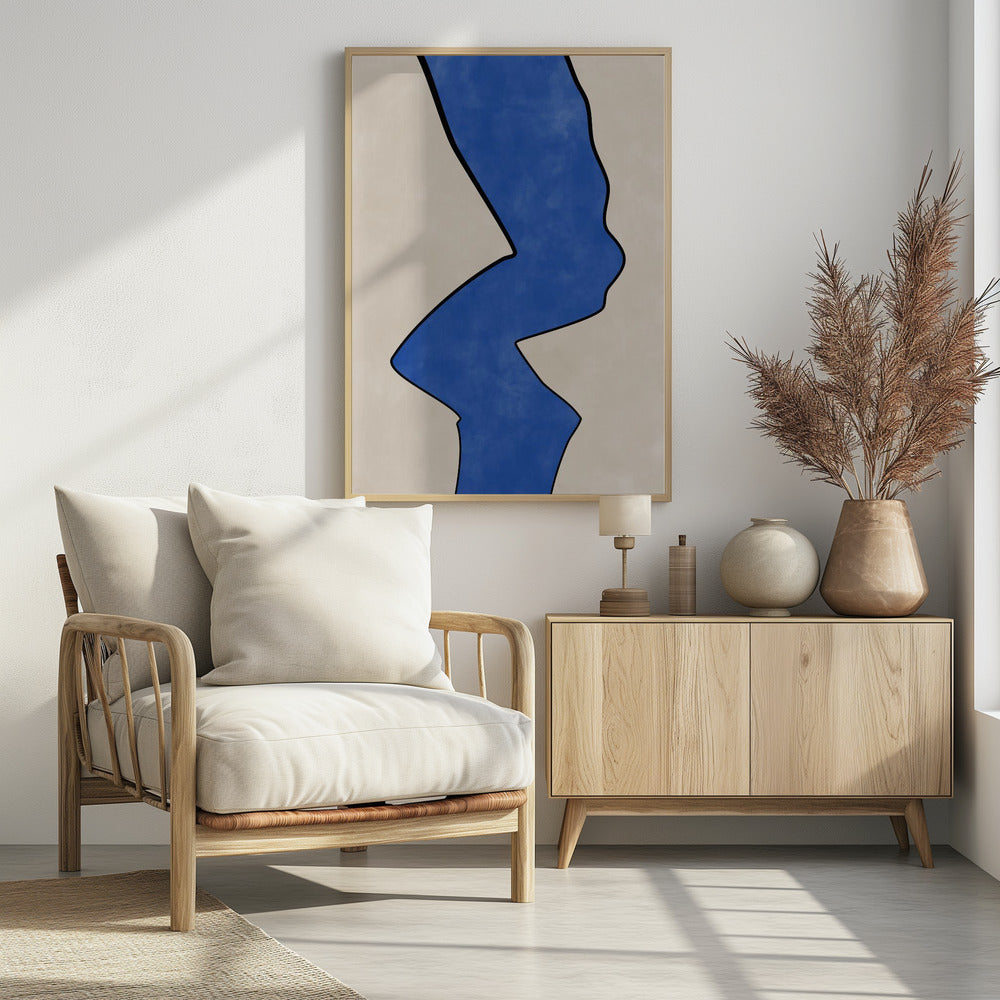 Gedurfde blauwe contour | Poster