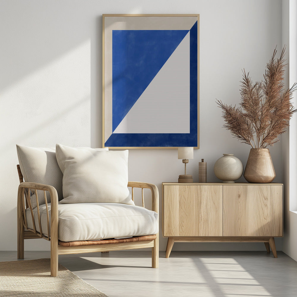 Blauw Geometrisch Spel | Poster