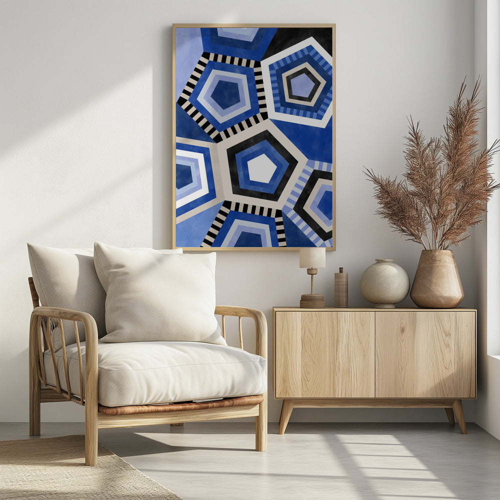 Geometrisch patroon met zeshoekige vorm | Poster