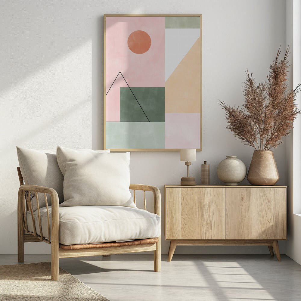 Pasteltinten met minimalistische vormen | Poster