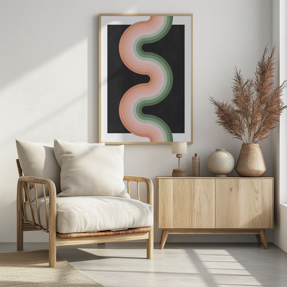 Golvend patroon met gelaagde pasteltinten | Poster