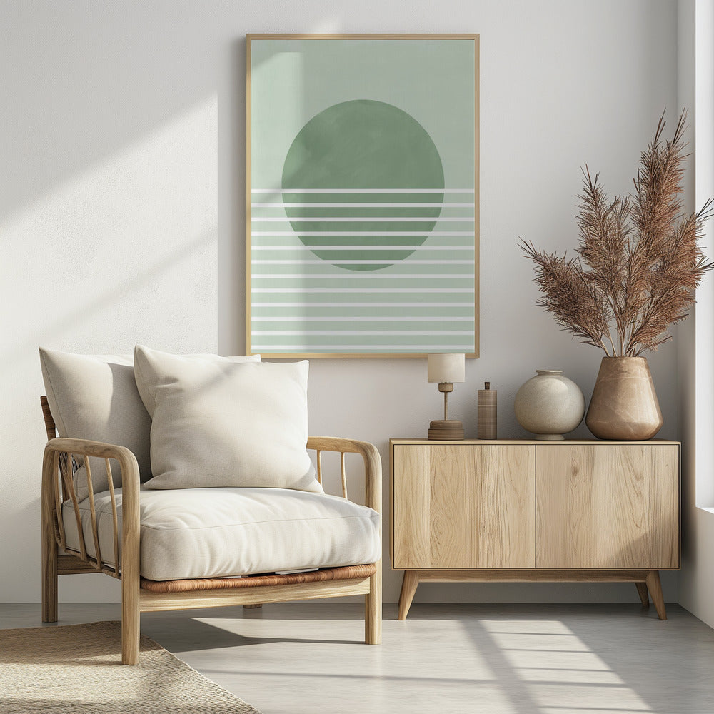 Groene Horizonlijnen | Poster