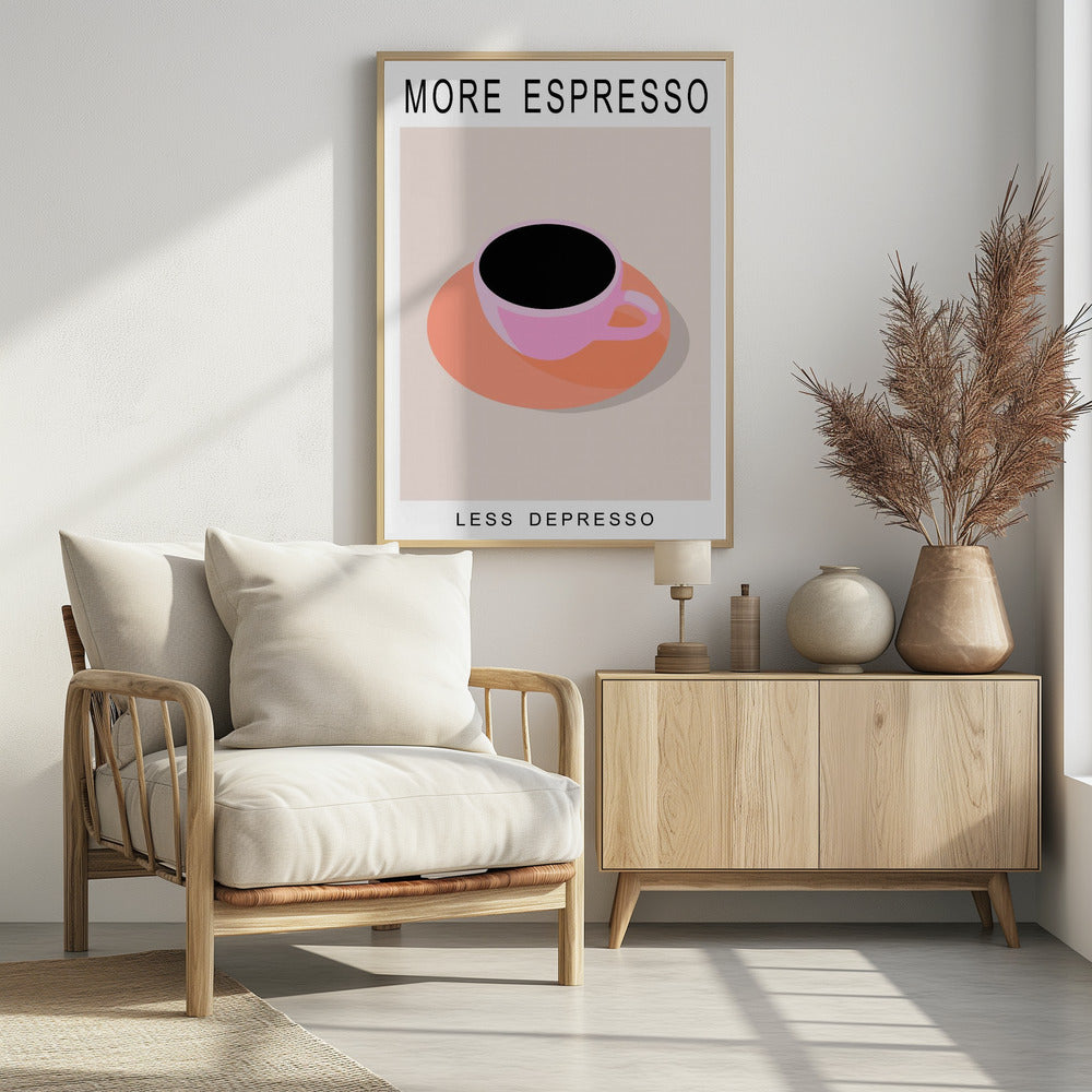 Meer espresso, minder depressie | Poster