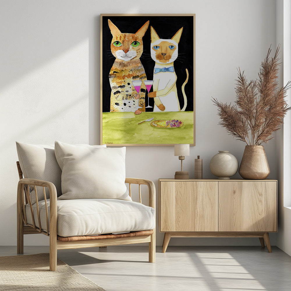 Katten drinken hun beste vrienden | Poster