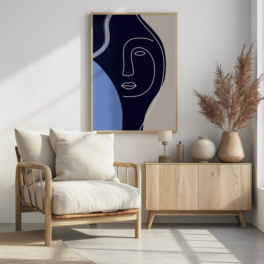 Lijnkunst Gezicht | Poster