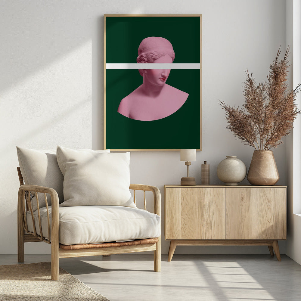 Roze en groene Artemis | Poster