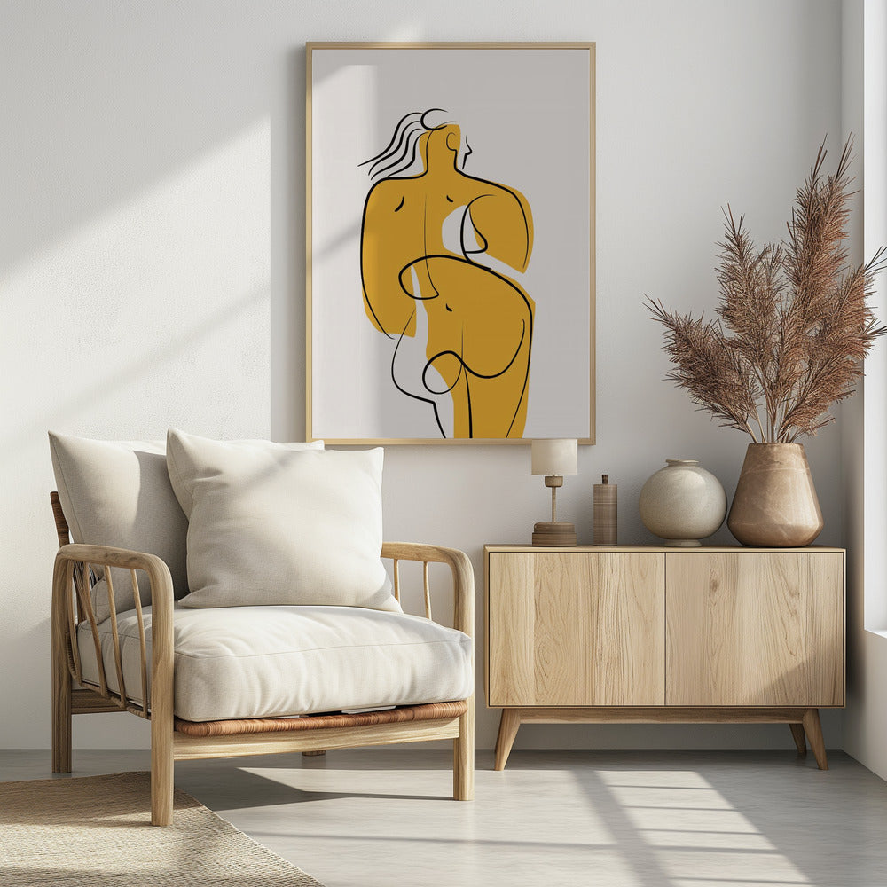 Lijnen en curven in naakt | Poster