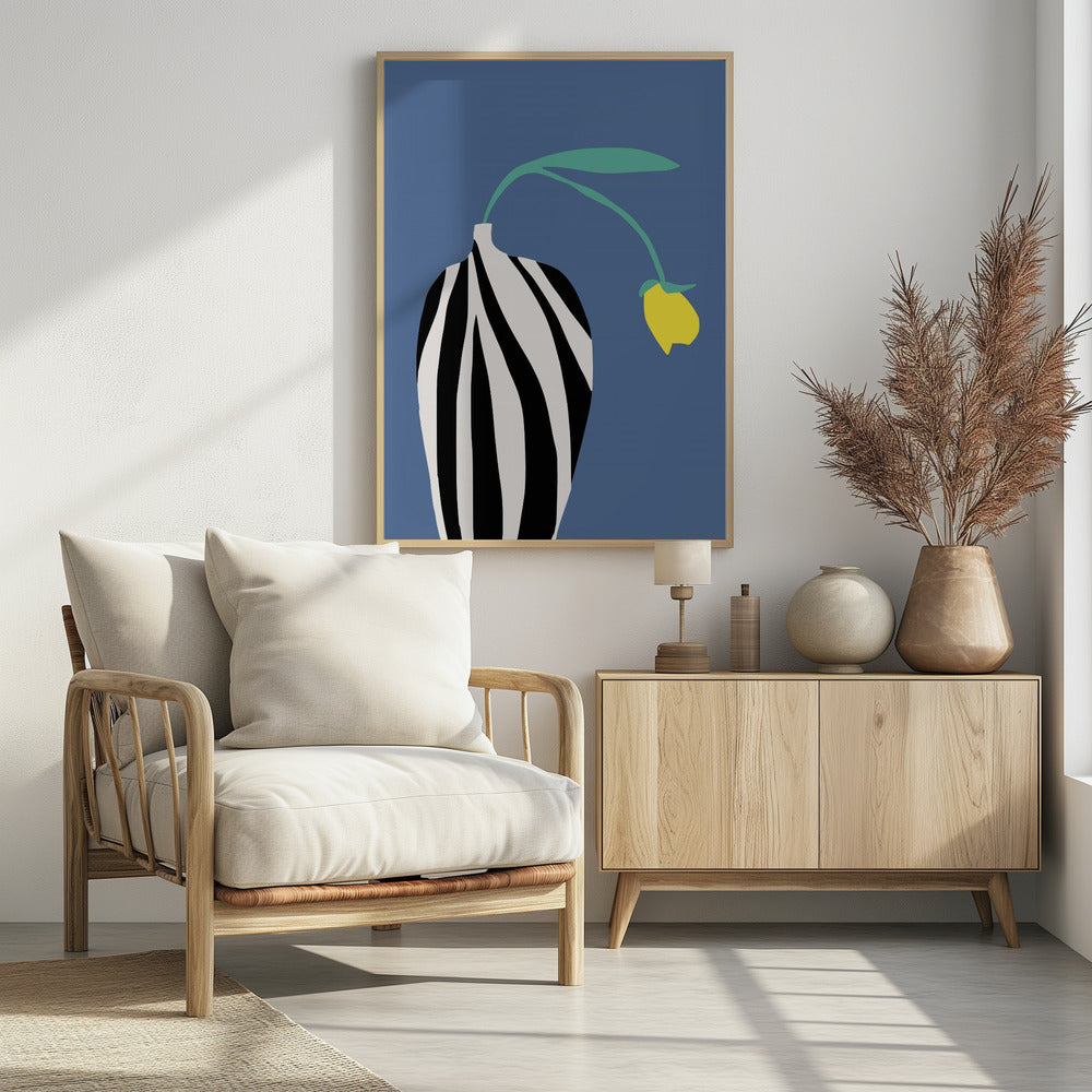 Tulp in zebrastreepvaas | Poster