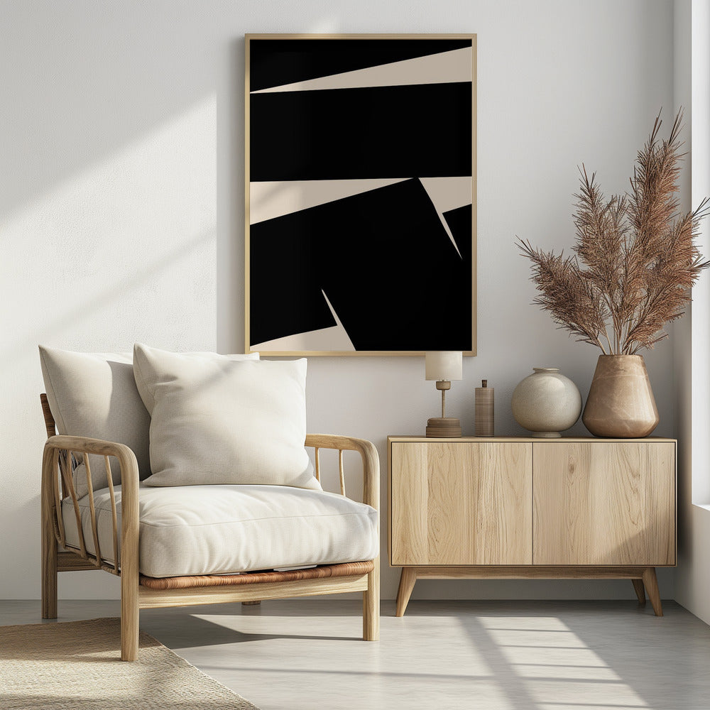 Zwarte vlakte abstract | Poster
