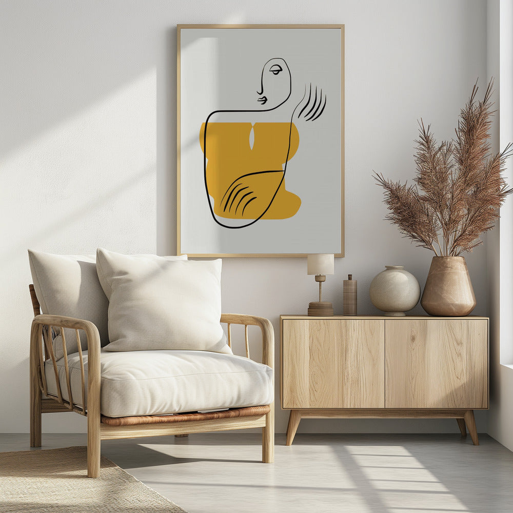 Abstracte lijntekening van een persoon | Poster