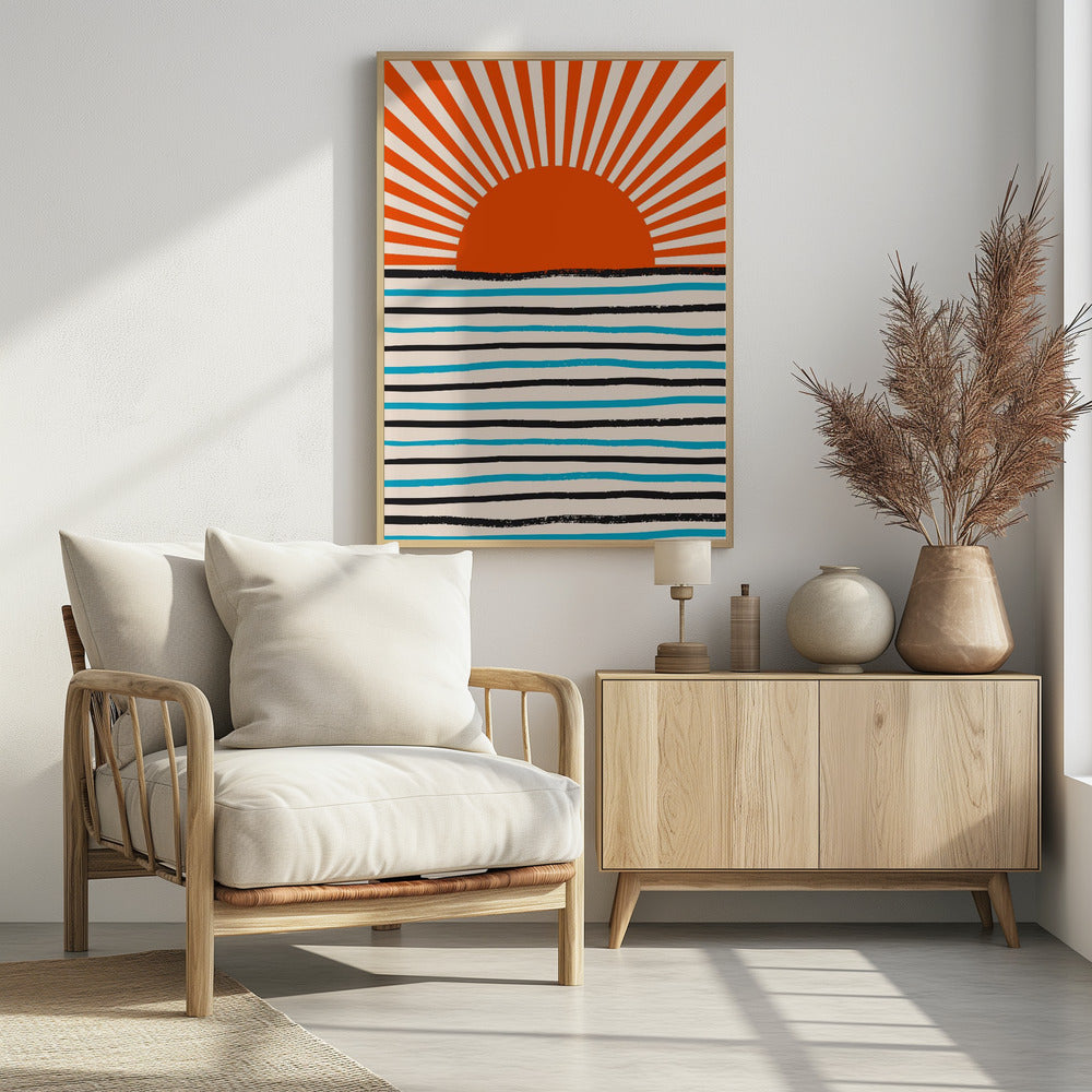 Rode Zon en Zee | Poster