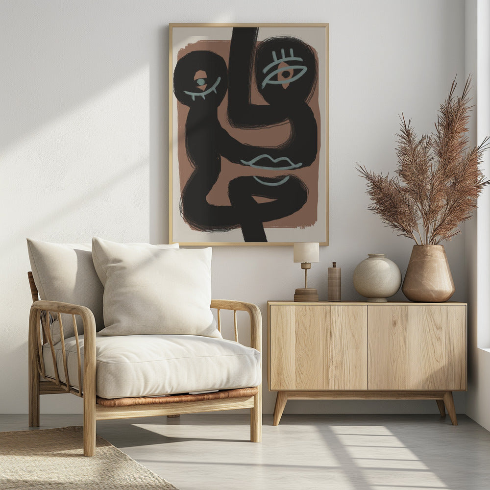 Abstract Zwart Portretpaar | Poster