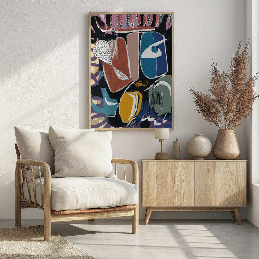 Speelse kiezelsteen abstract | Poster