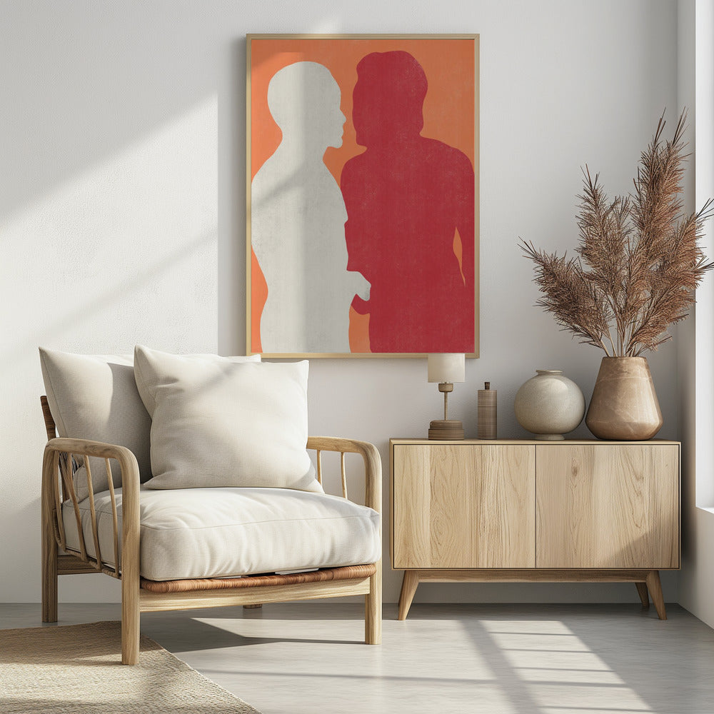 Silhouetten van twee figuren | Poster