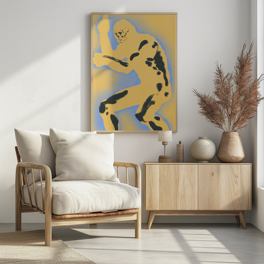 Skeletfiguur in dynamische houding | Poster