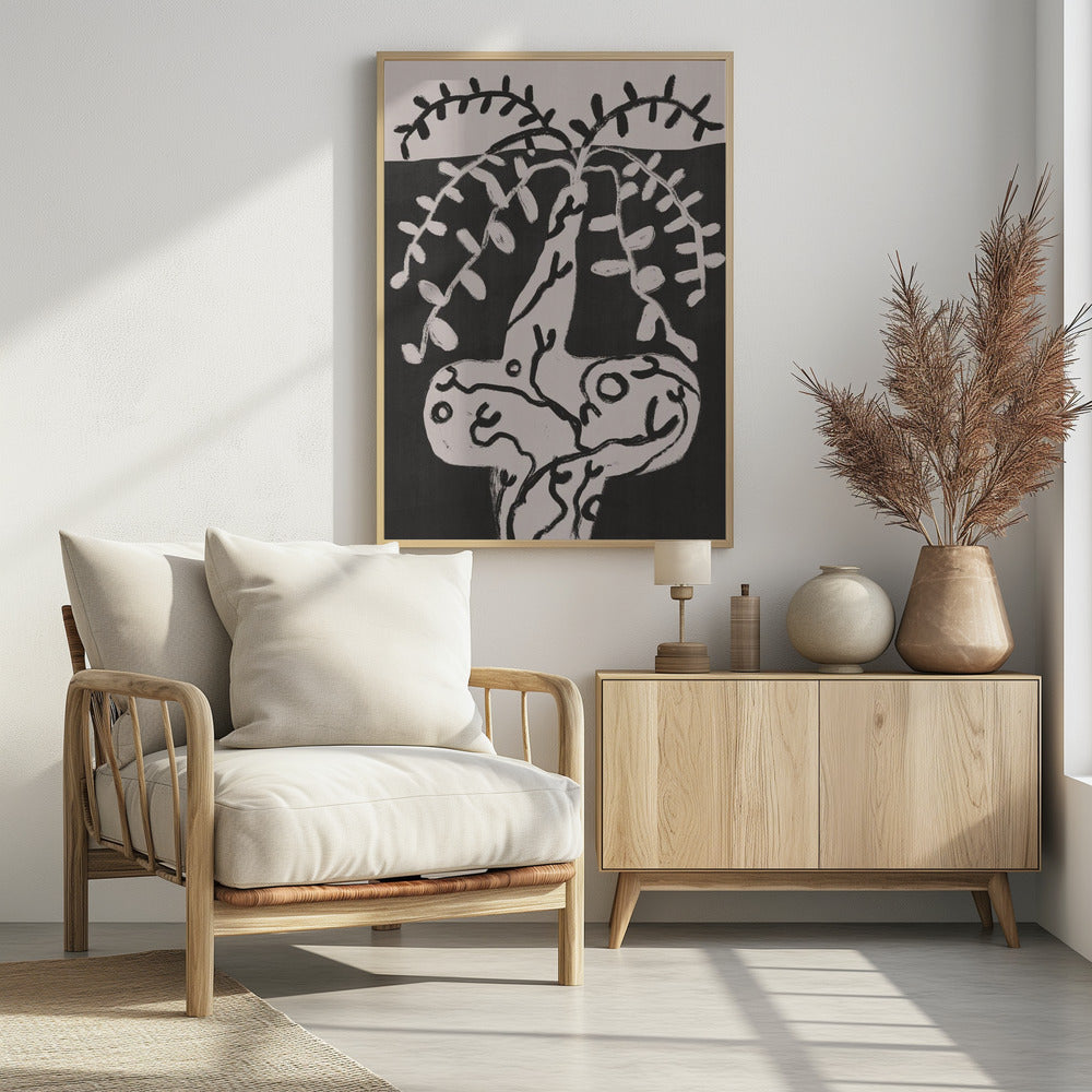 Rustieke potplant op tafel | Poster