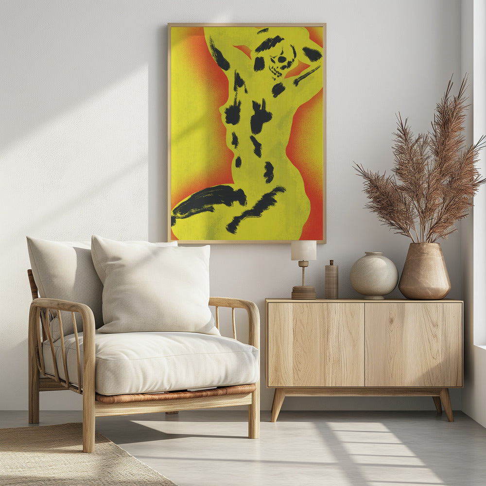 Gele schedel naakt | Poster