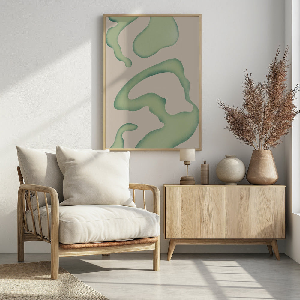 Vloeiende Groene Essentie | Poster