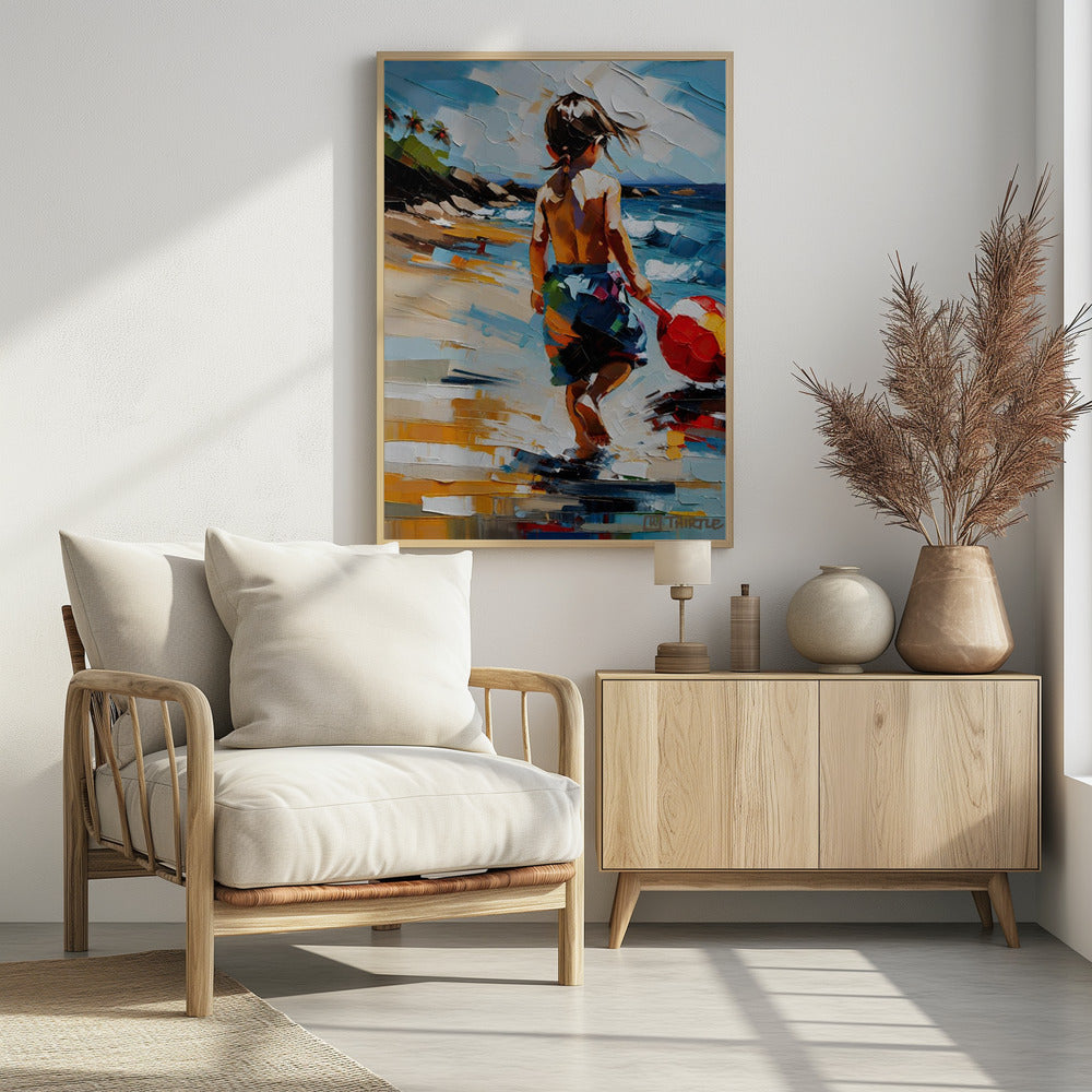 Jongen op het strand | Poster