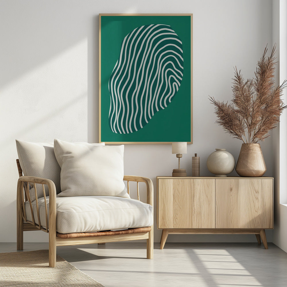 Lijnkunst opgesloten in ruimtegroen | Poster