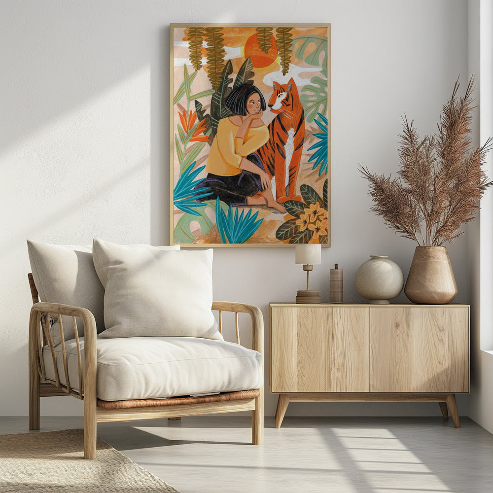 Woman with Tiger | Poster