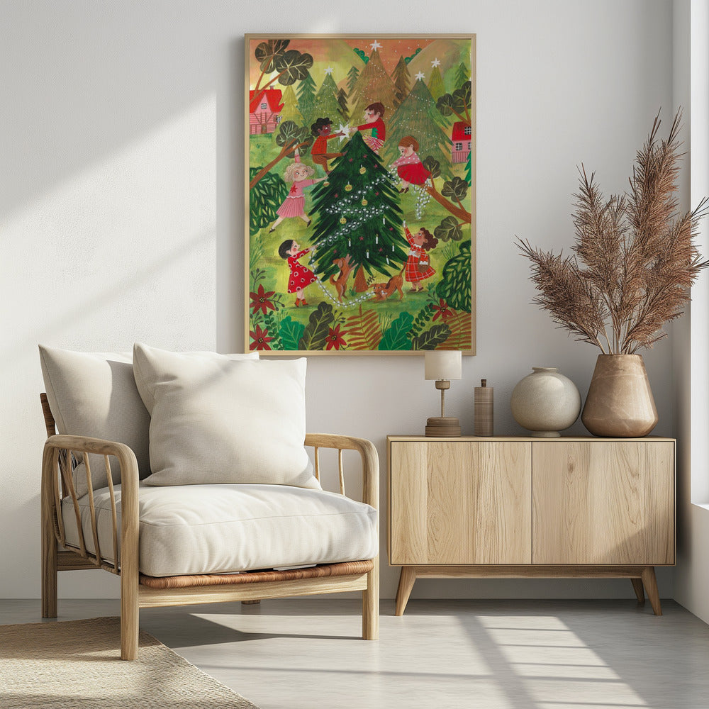 Decorating the Christmas tree | Poster