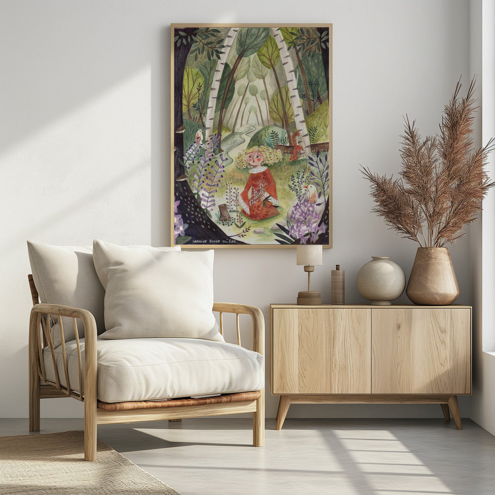 Princess in the forest with flowers | Poster
