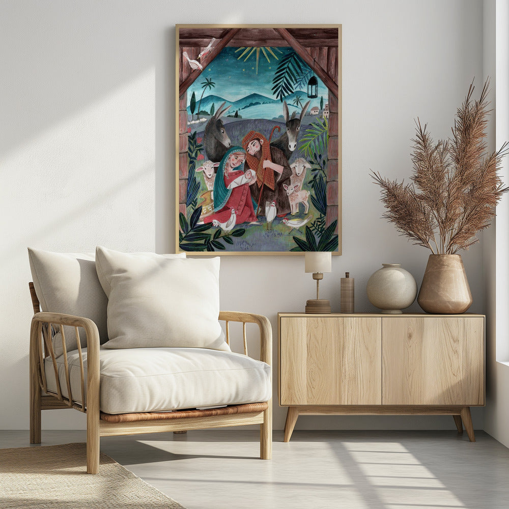 Christmas with Mary and baby Jesus | Poster