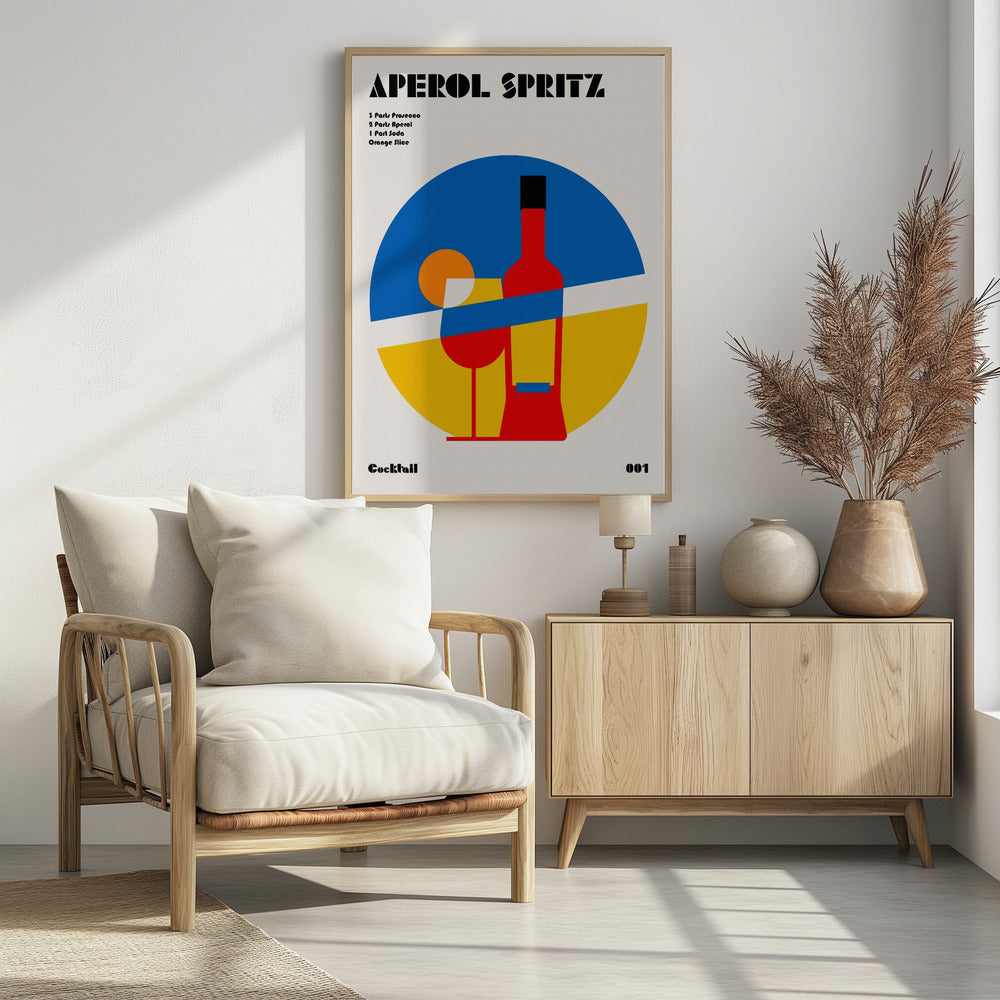 Aperol Spritz Cocktail Bauhaus Kunstdruk | Poster
