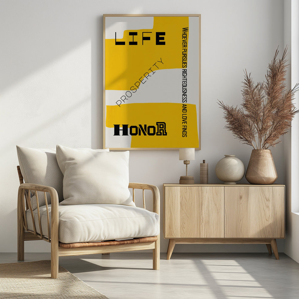 Bijbelvers - Leven, welvaart en eer | Poster