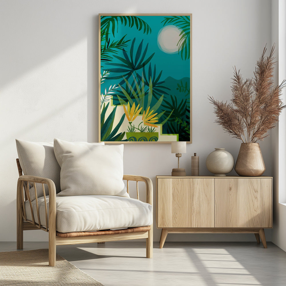 Regenwoud met maanlicht | Poster