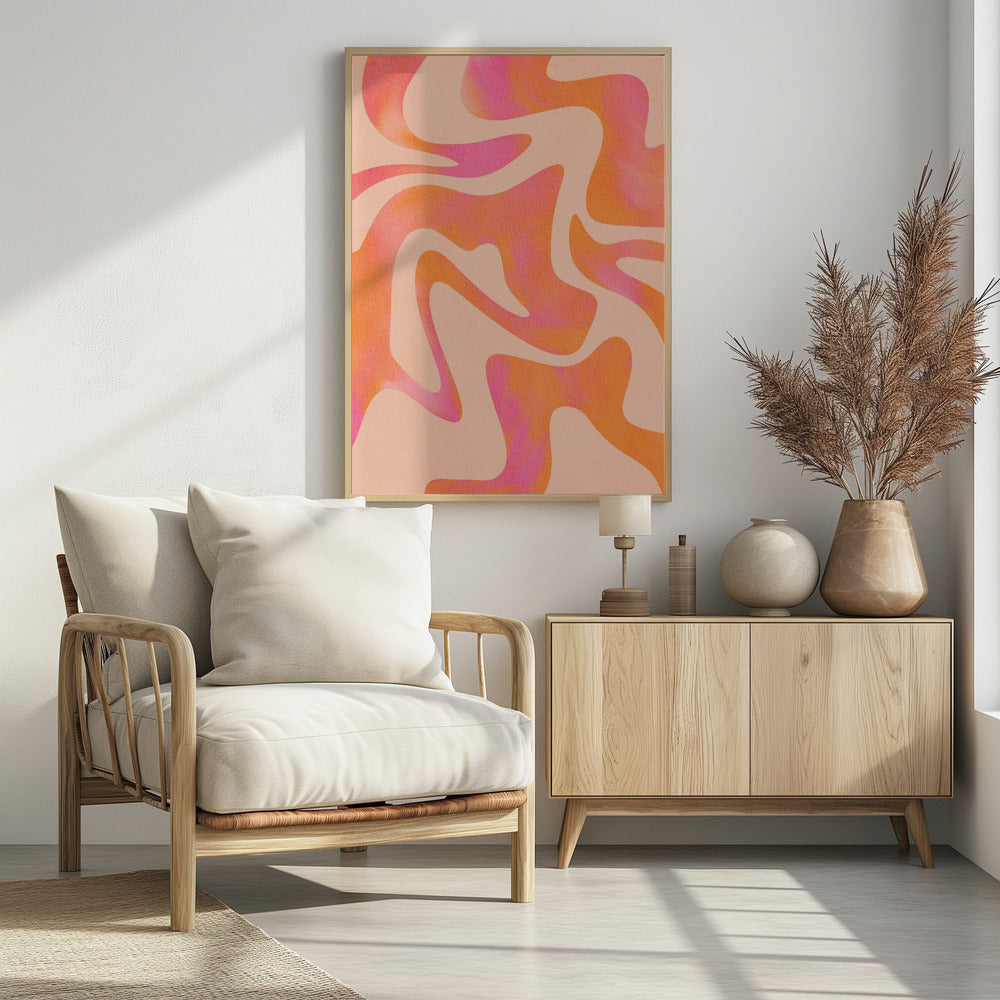 Abstracte golf - Peach Fuzz | Poster