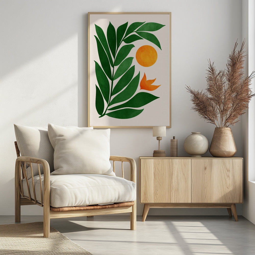 Zonsondergang in tropisch bos | Poster