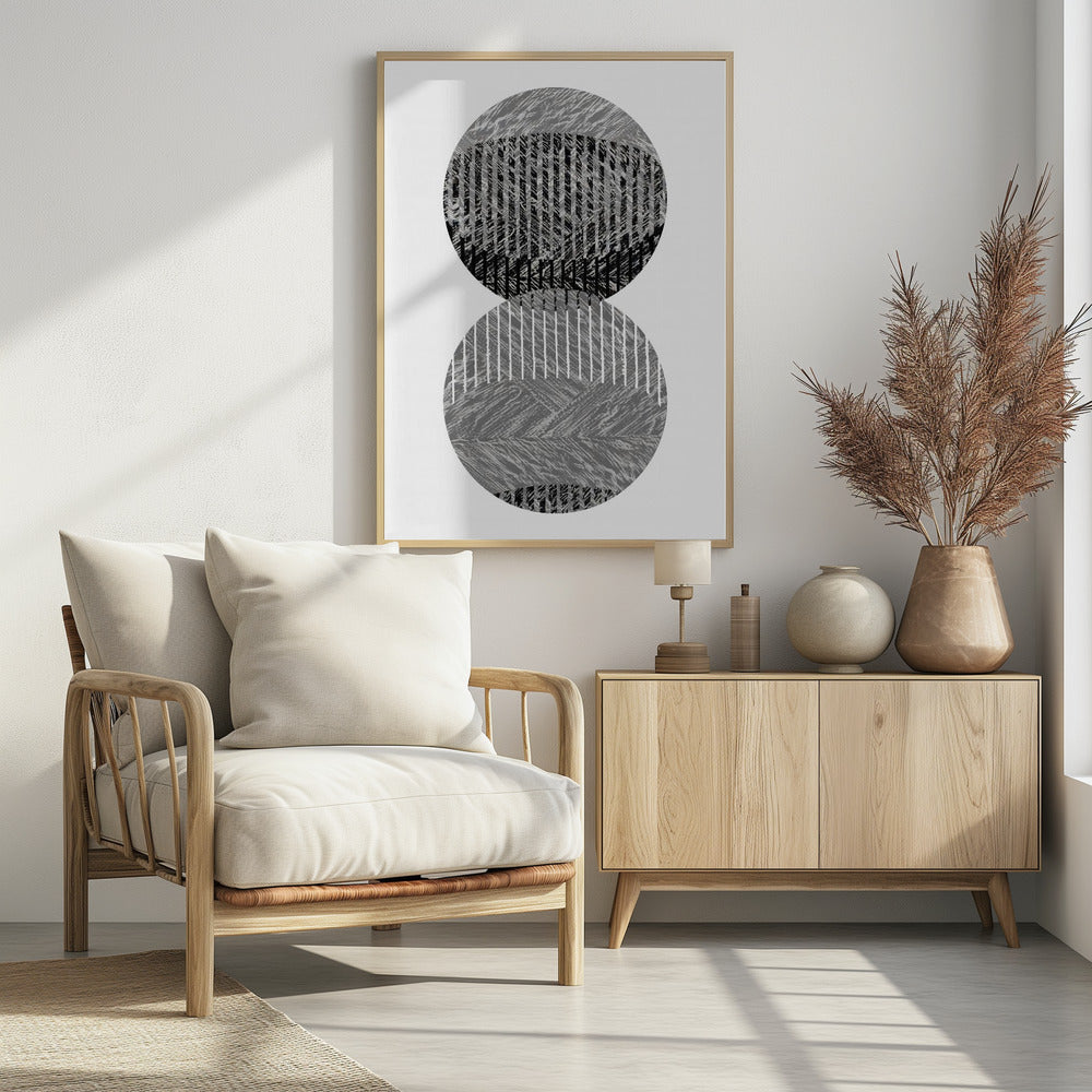 Zwartgrijze stippen Bauhaus nr. 3 | Poster