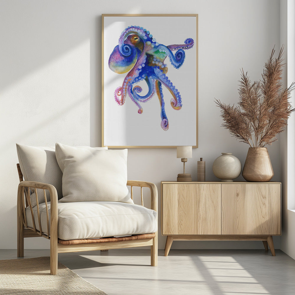 Blauwe zee-octopus | Poster