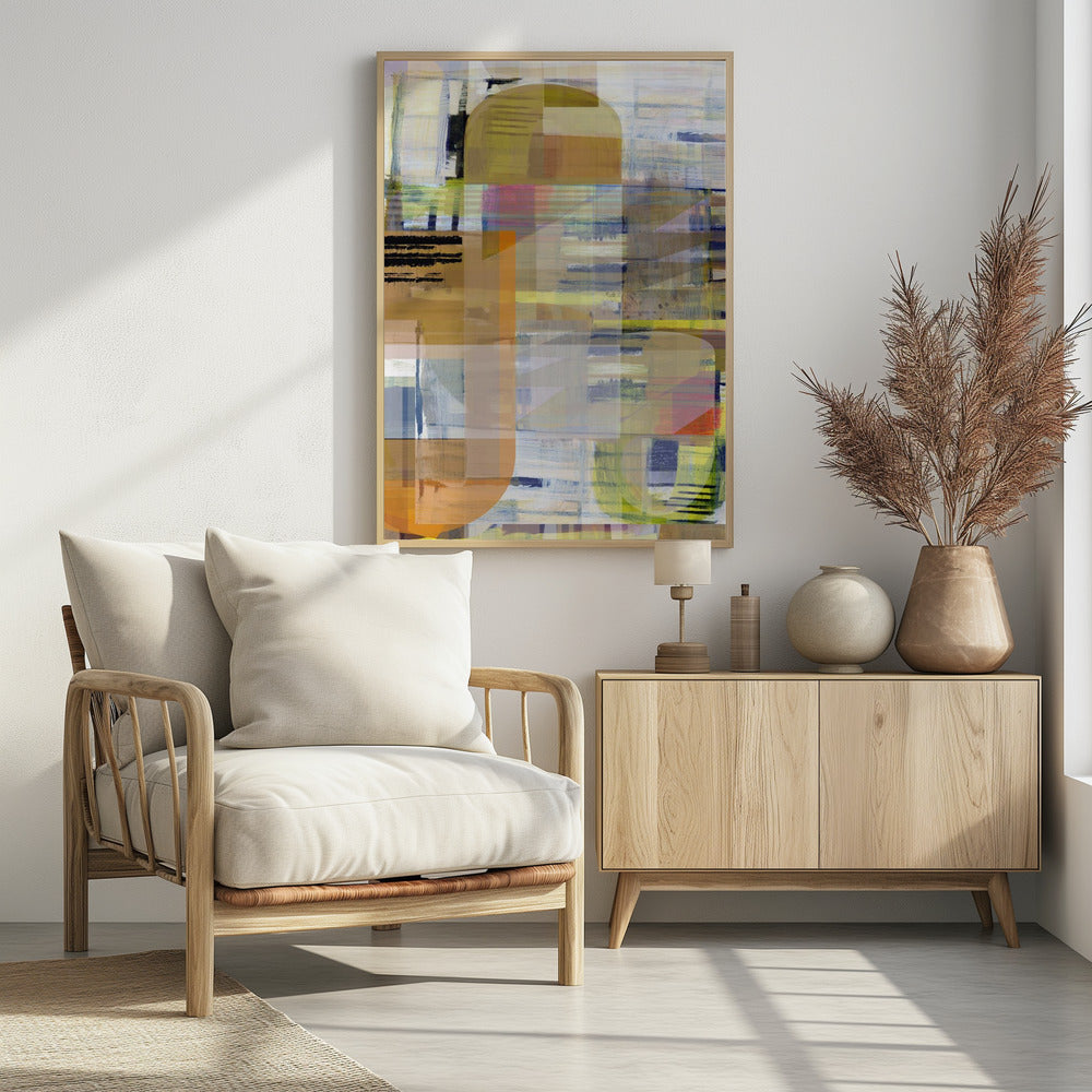 Yellow Ochre Abstract No4 | Poster