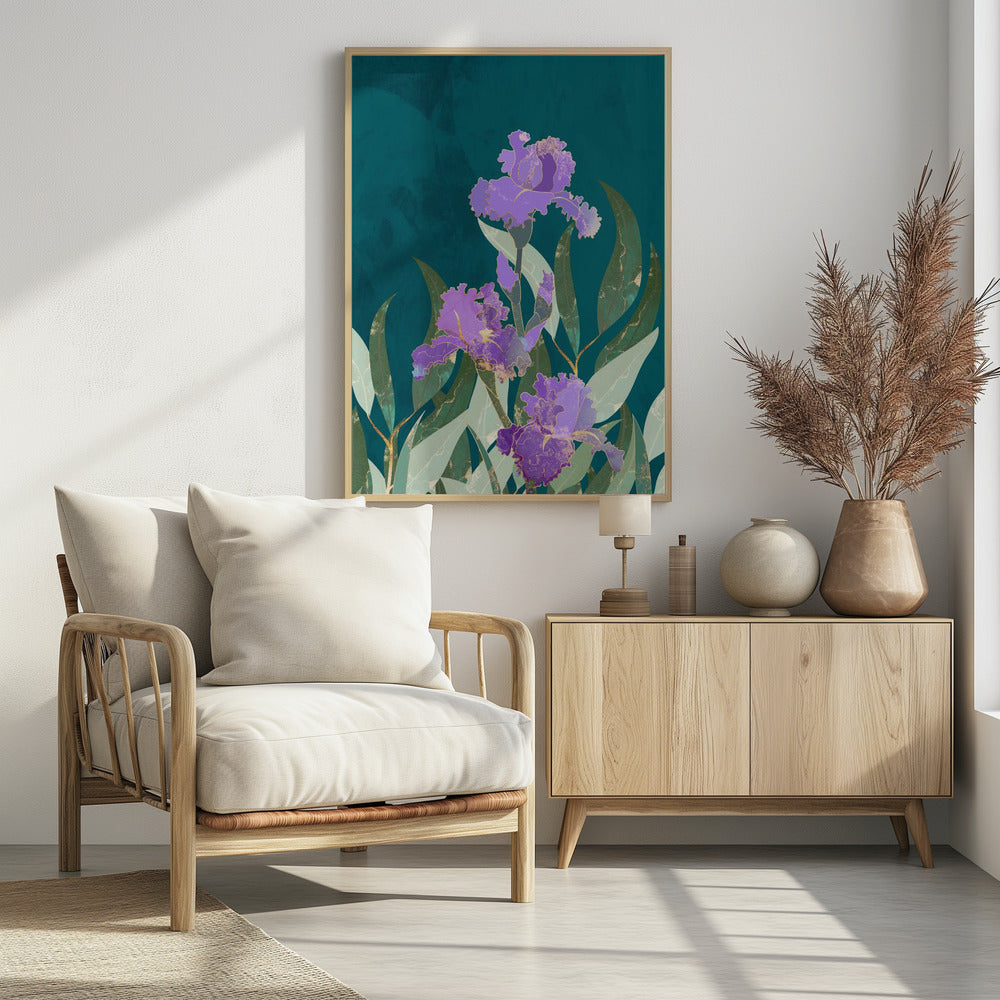 Irisbloem Turquoise | Poster