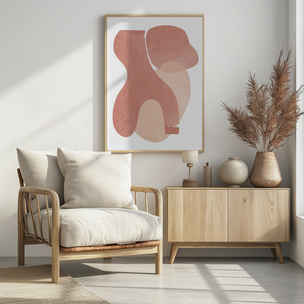 Peach Paper Cut Composition No.2 | Poster