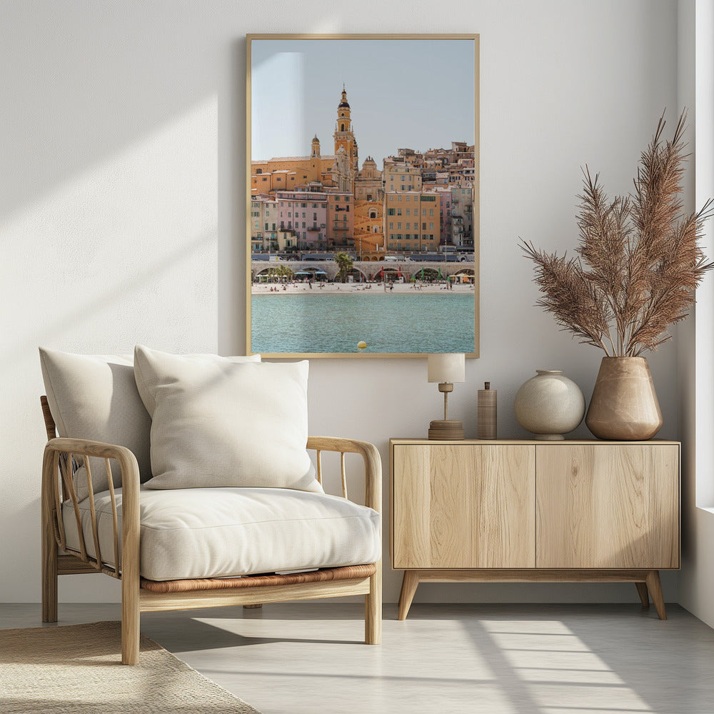 Skyline van Menton | Poster