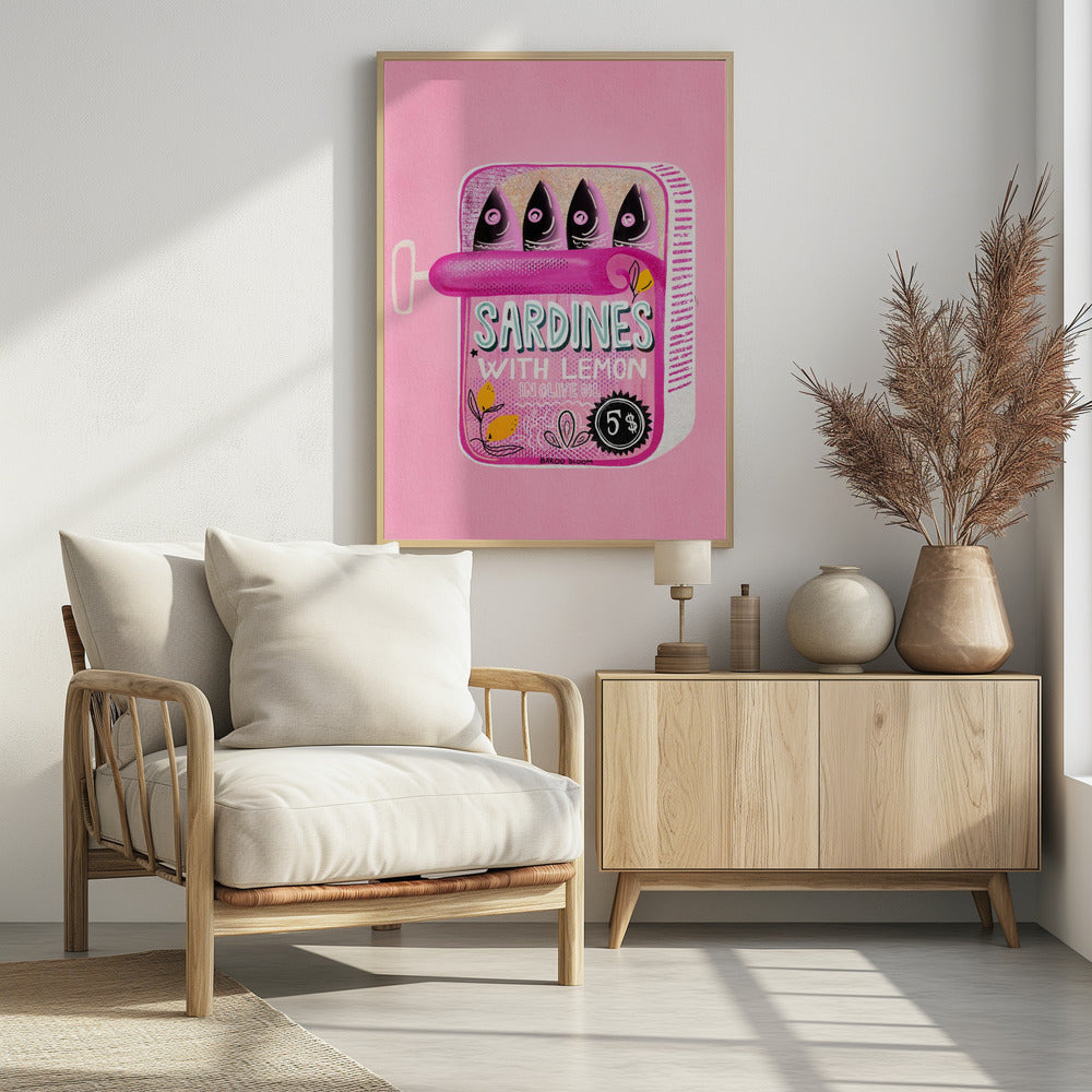 Sardientjesblikje Roze | Poster