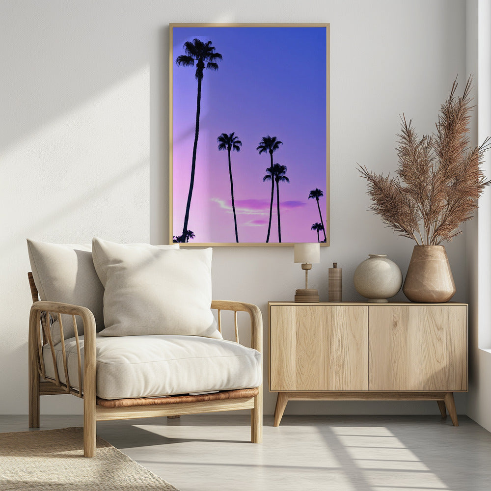 Palmboom zonsondergang | Poster