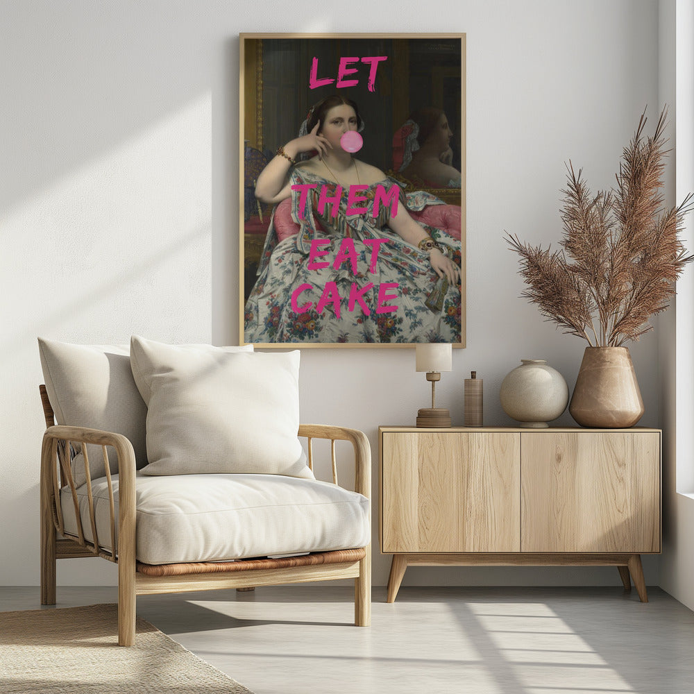 Laat ze taart eten, kauwgom vintage portret | Poster