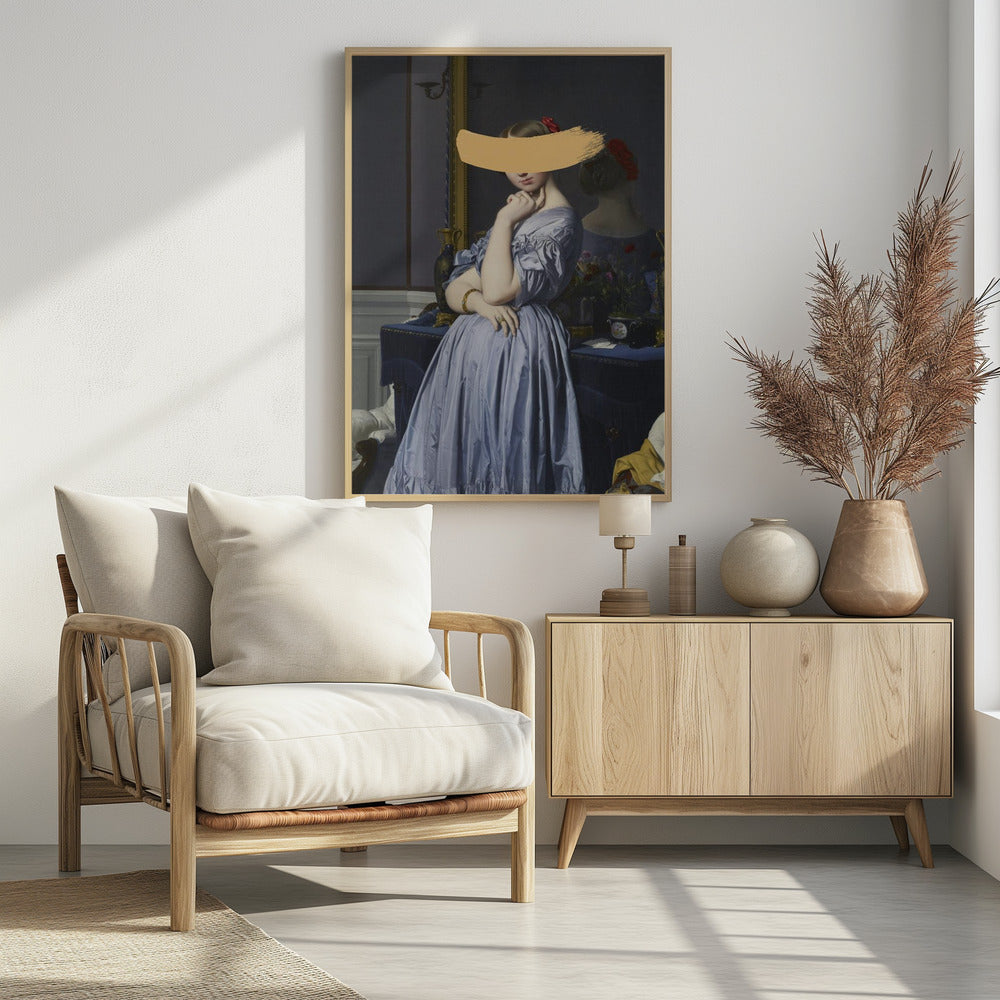 Classic Oil Painting and Yellow Splash | Poster