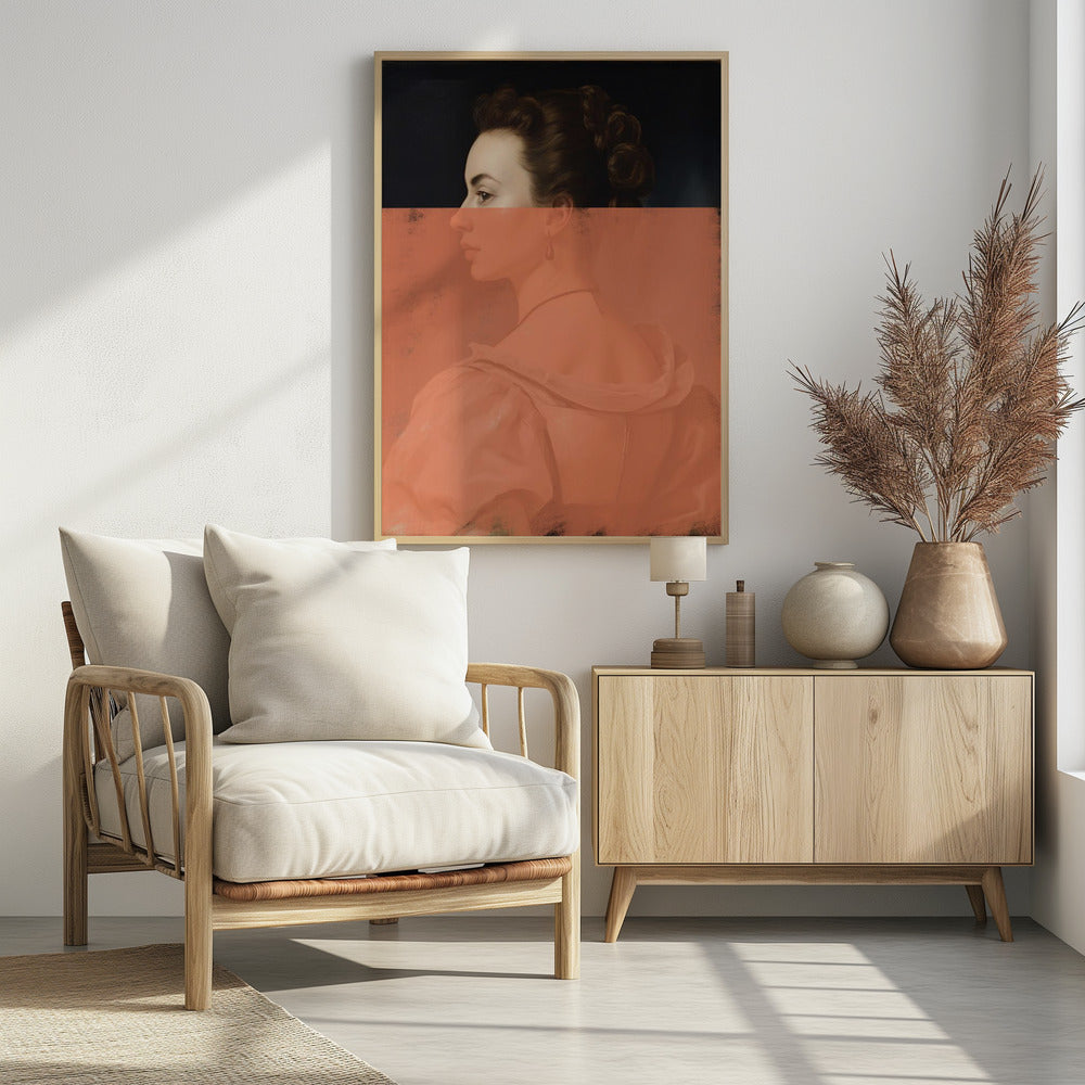 Altered Portrait of Woman Orange Modern Art | Poster
