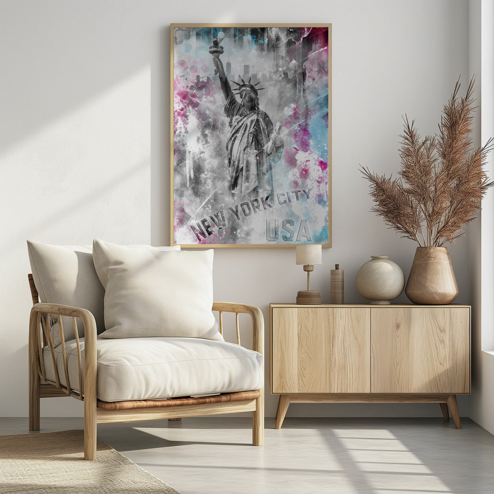 POP ART Vrijheidsbeeld - Spatten | Poster