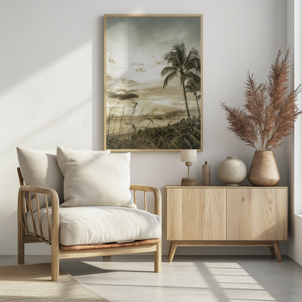 BONITA BEACH Vintage Zonsondergang | Poster