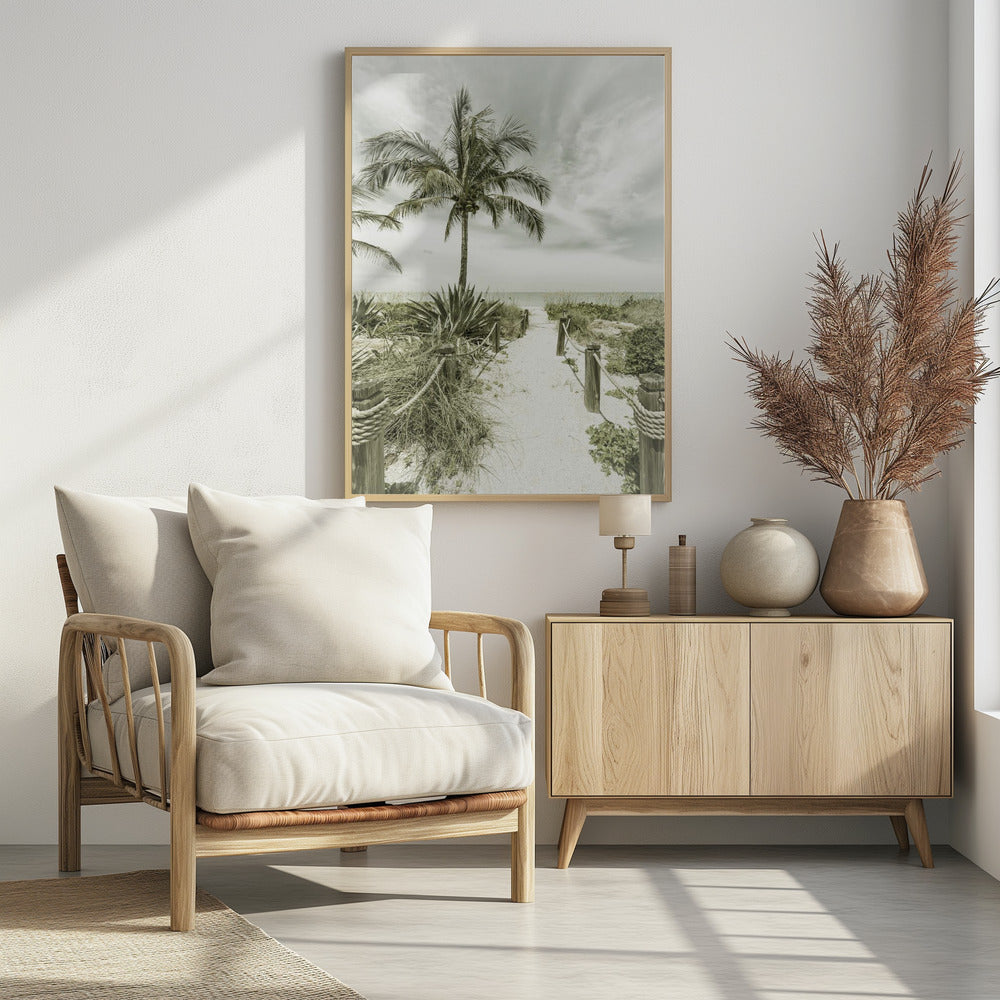 Vintage pad naar het strand | Poster