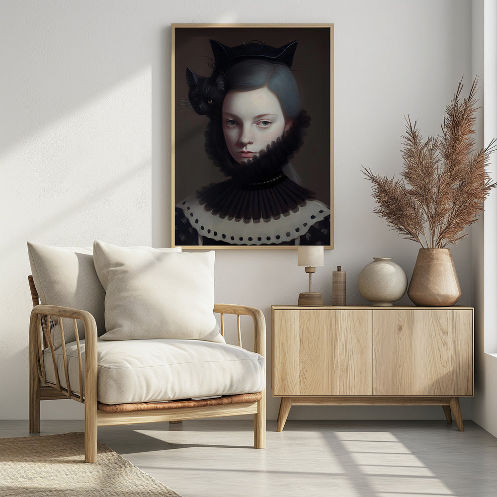 Mevrouw Zwarte Poes | Poster