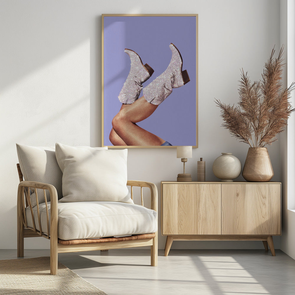 Deze laarzen - Glitter Very Peri Periwinkle | Poster