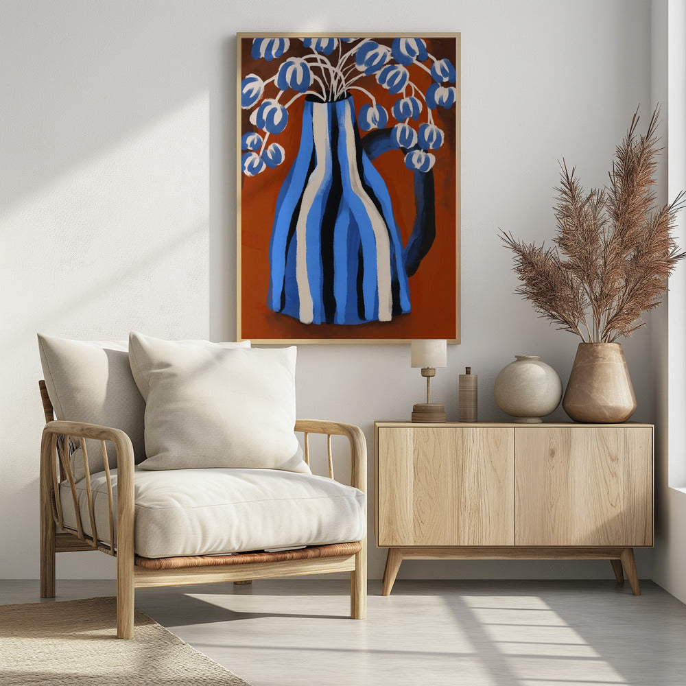 Gestreepte vaasbloemen | Poster